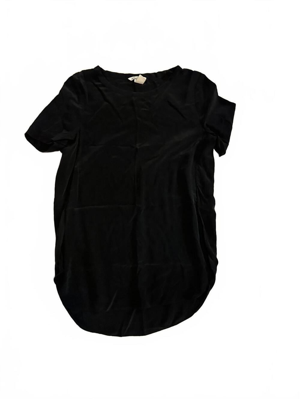 H&M Black Silk Short Sleeve Dress Size US 6